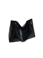 Minimalist Siyah Suni Deri Omuz Çantası 53